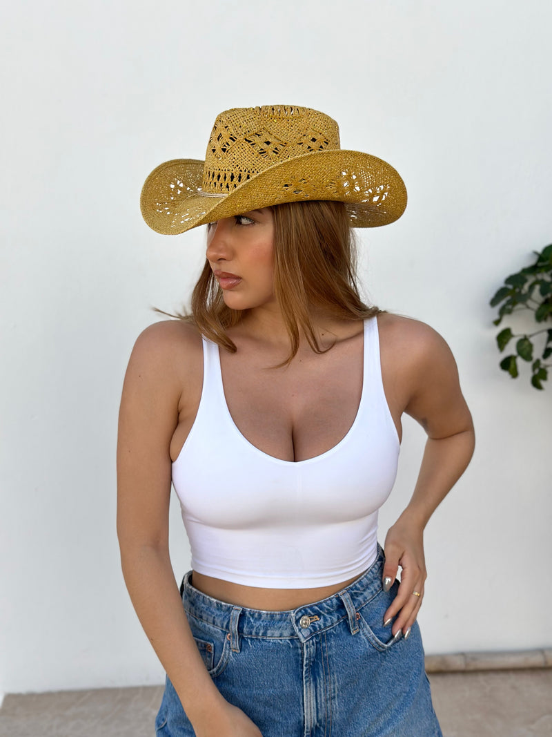 Beach cowgirl hat Khaki