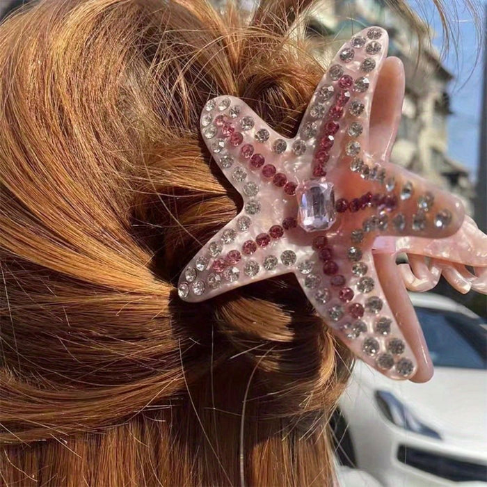 Pink Starfish hair clip