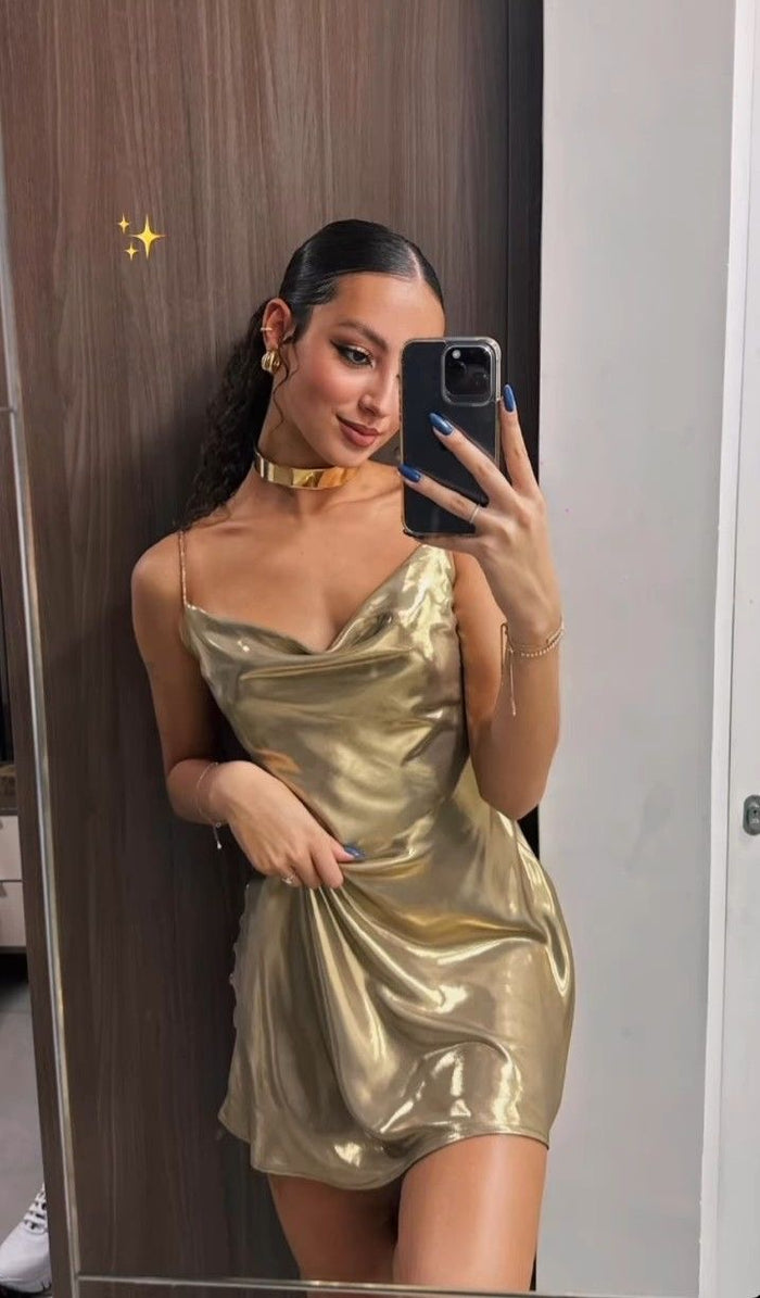 Gold metallic dress